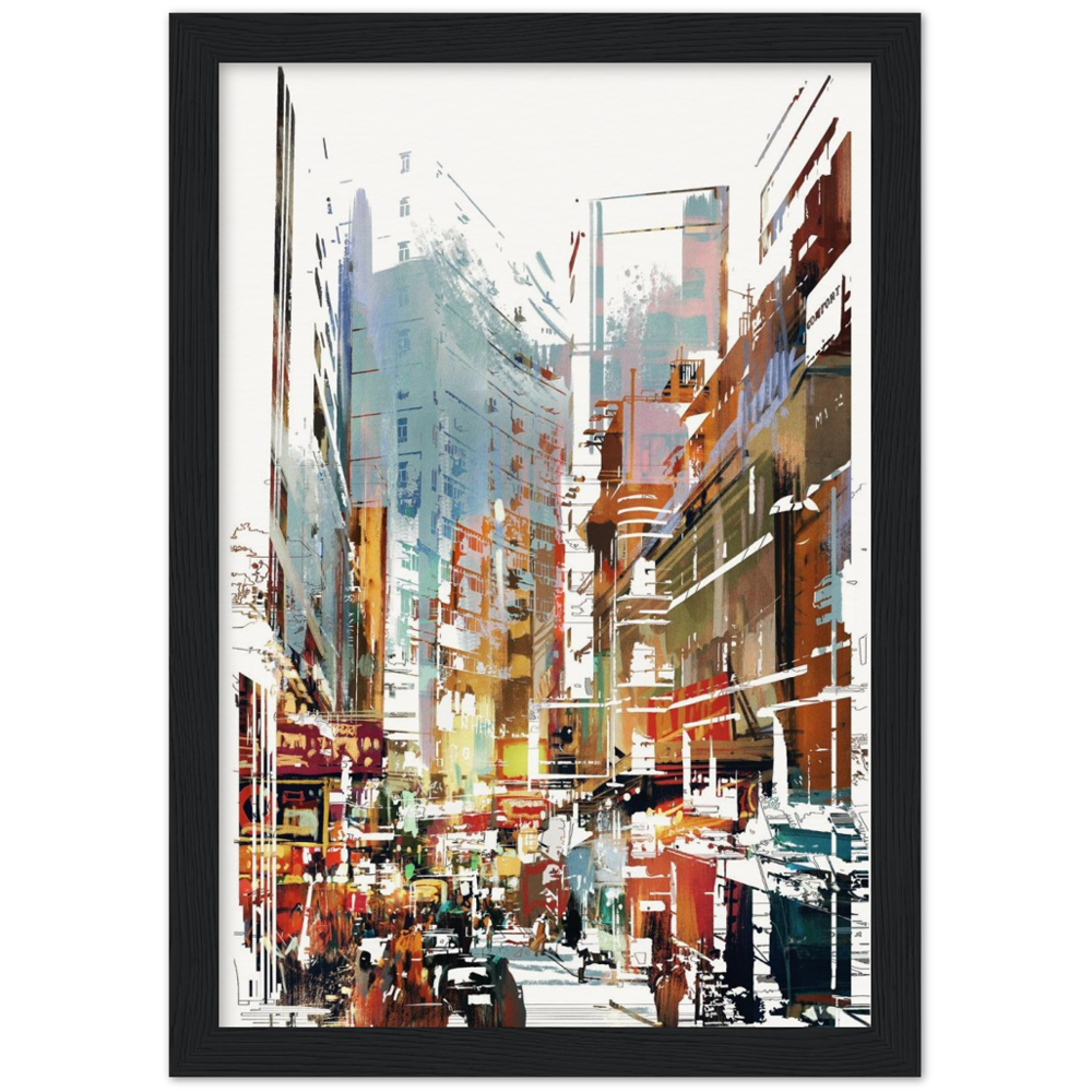 Archival Matte Paper Wooden Framed Cityscape 1