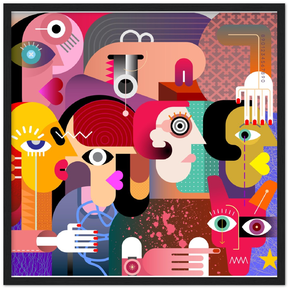 Classic Matte Paper Wooden Framed Abstract 2