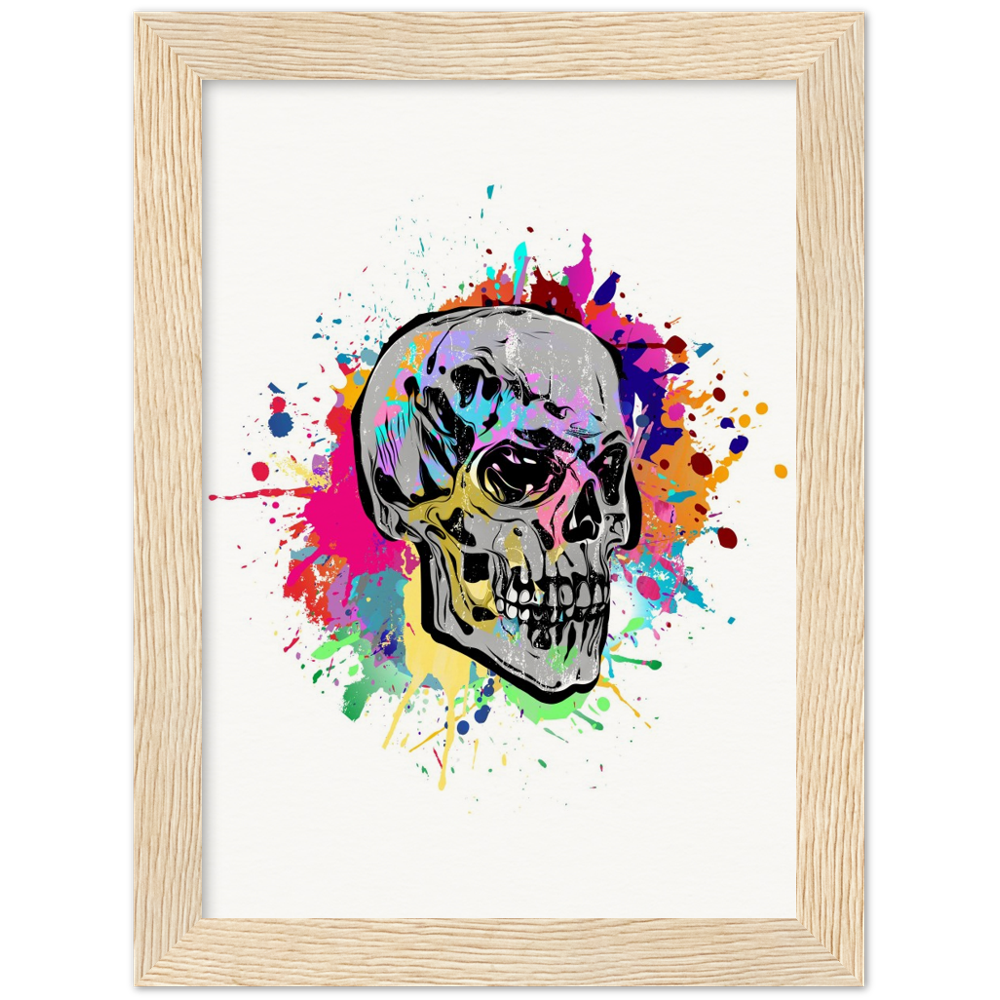Archival Matte Paper Wooden Framed Abstract Skalle 2