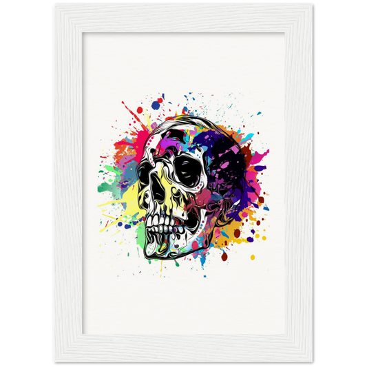 Archival Matte Paper Wooden Framed Abstract Skalle 1