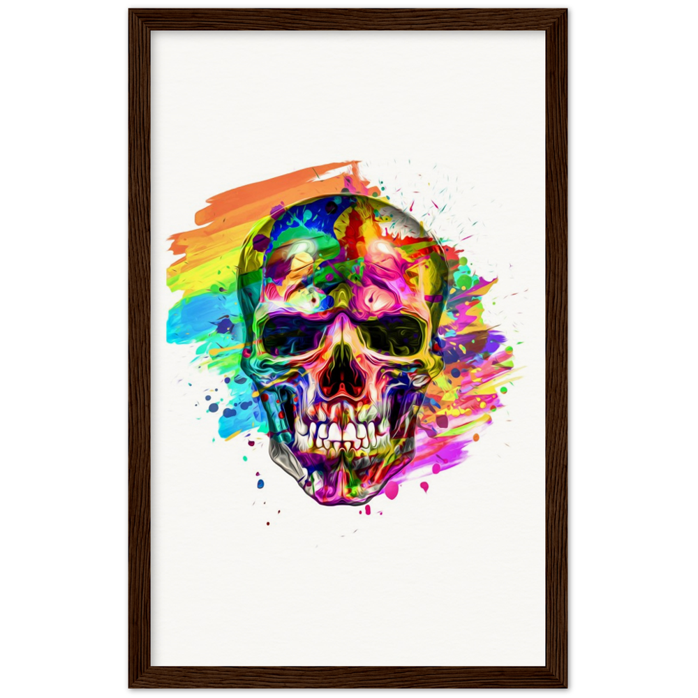 Archival Matte Paper Wooden Framed Abstract Skalle 3
