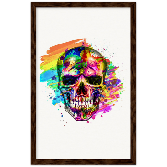 Archival Matte Paper Wooden Framed Abstract Skalle 3