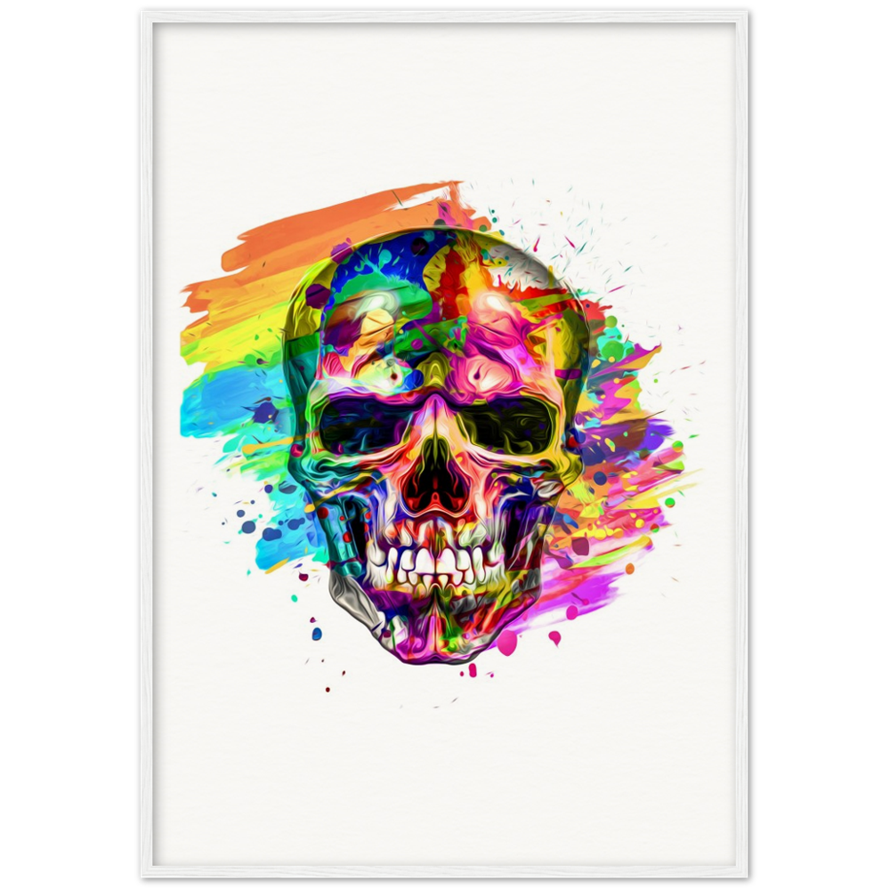 Archival Matte Paper Wooden Framed Abstract Skalle 3