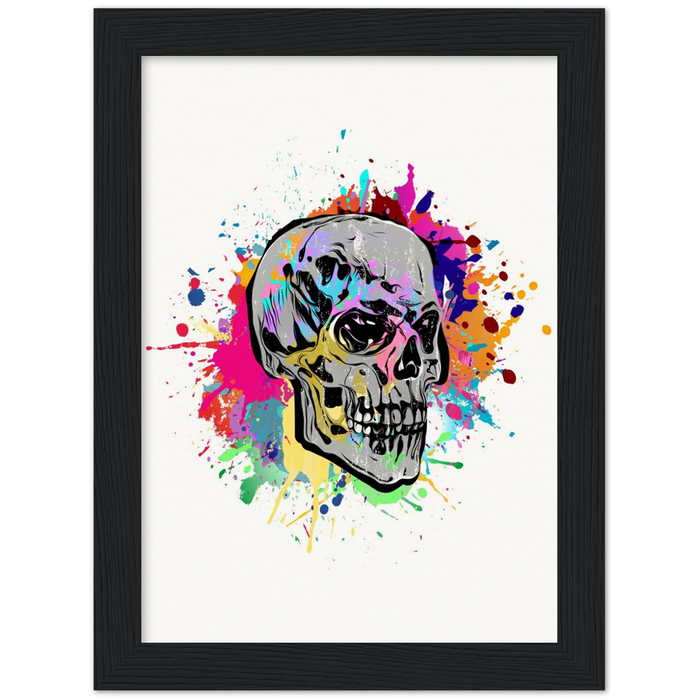 Archival Matte Paper Wooden Framed Abstract Skalle 2