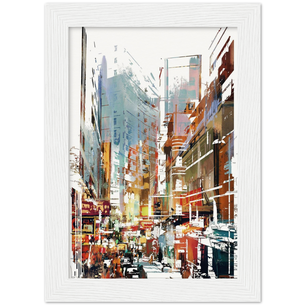 Archival Matte Paper Wooden Framed Cityscape 1