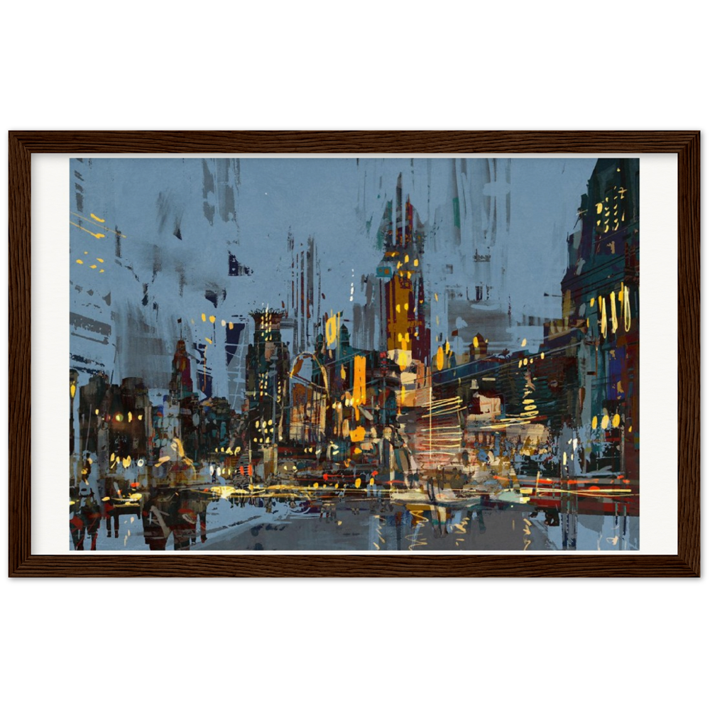 Archival Matte Paper Wooden Framed Cityscape 2