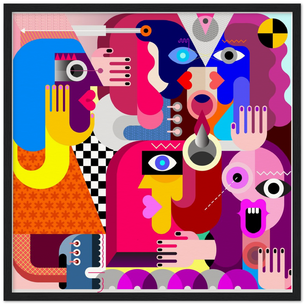 Archival Matte Paper Wooden Framed Abstract 1