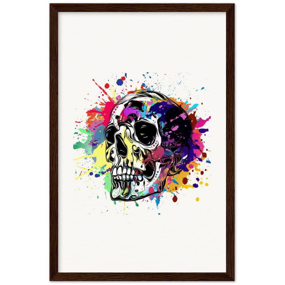 Archival Matte Paper Wooden Framed Abstract Skalle 1