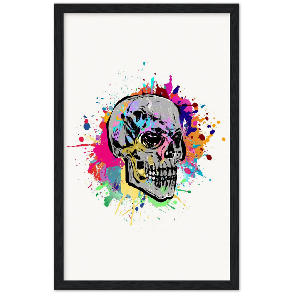 Archival Matte Paper Wooden Framed Abstract Skalle 2