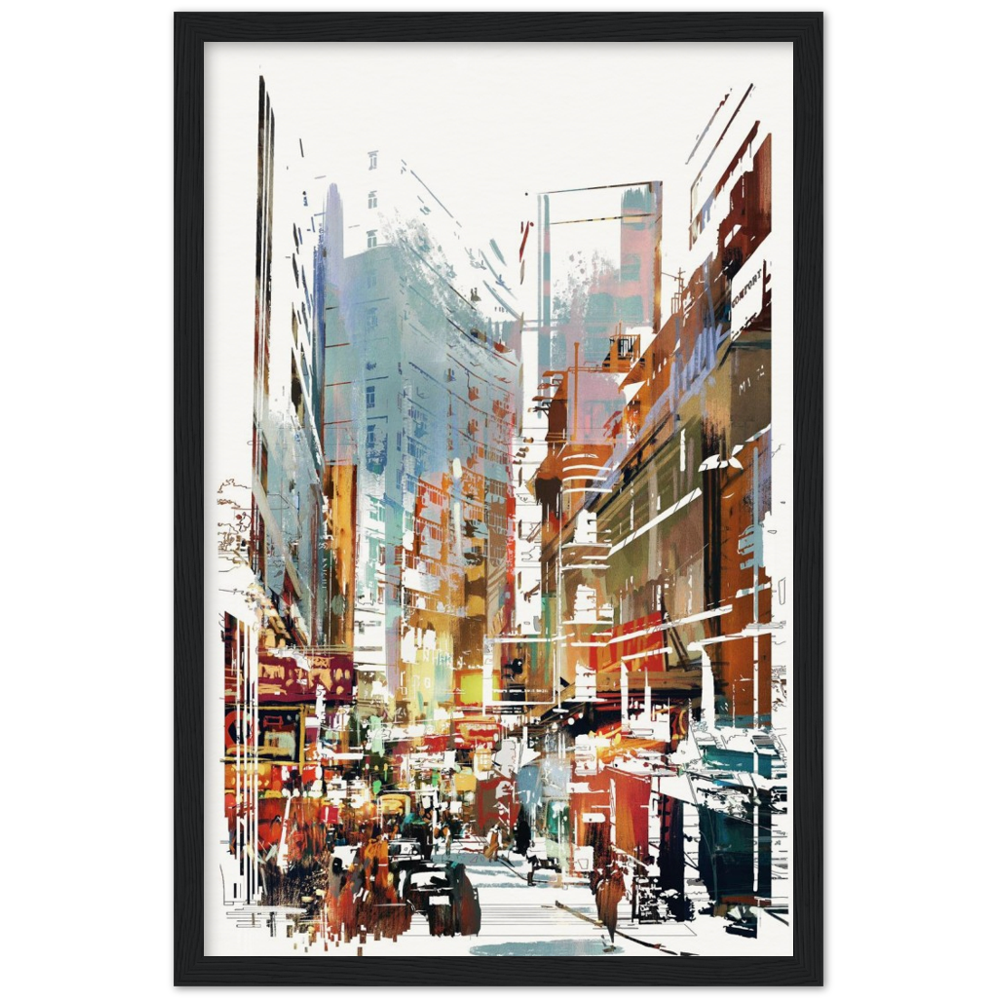 Archival Matte Paper Wooden Framed Cityscape 1
