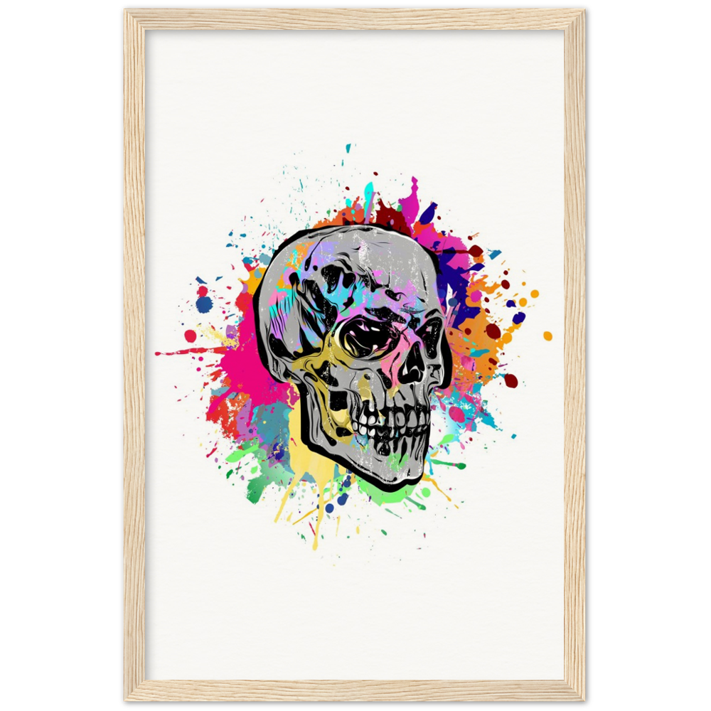 Archival Matte Paper Wooden Framed Abstract Skalle 2