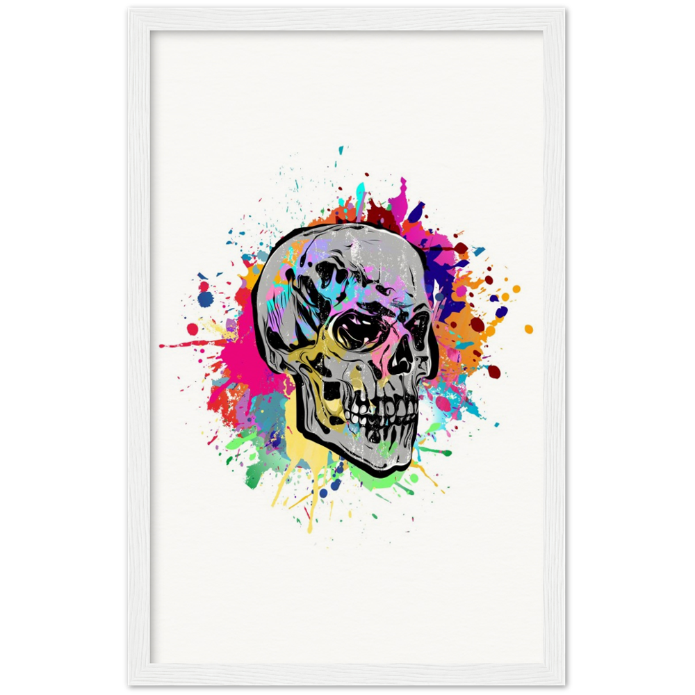 Archival Matte Paper Wooden Framed Abstract Skalle 2