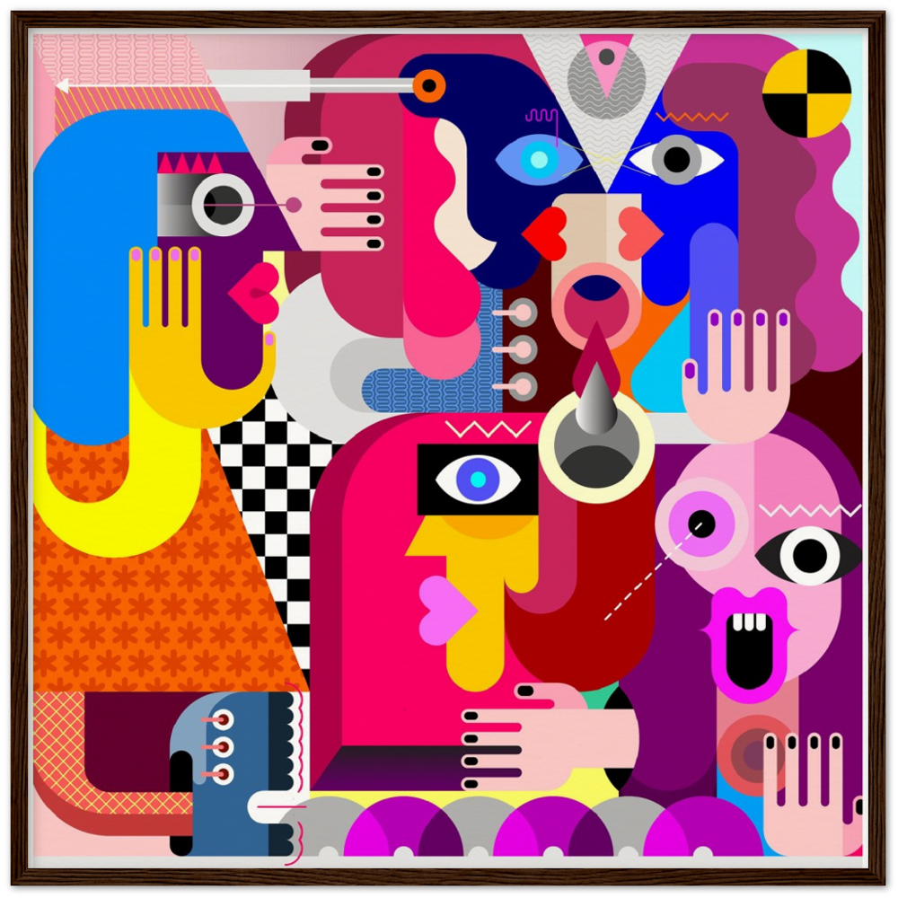 Archival Matte Paper Wooden Framed Abstract 1