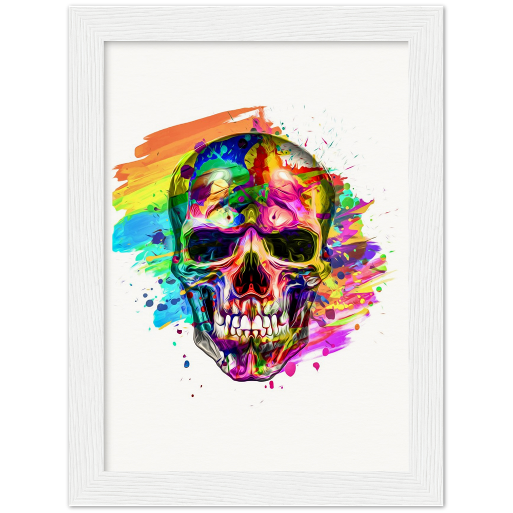 Archival Matte Paper Wooden Framed Abstract Skalle 3