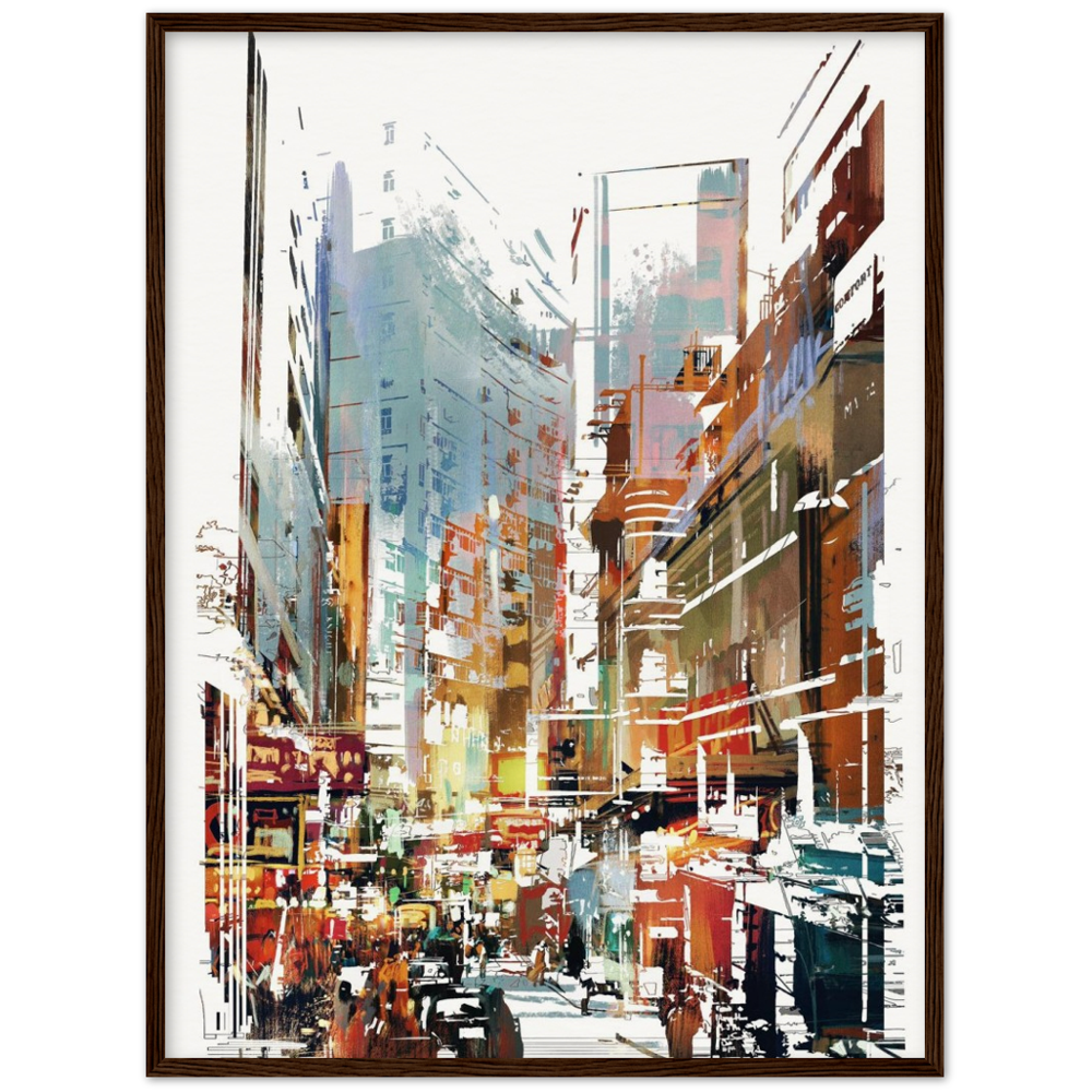 Archival Matte Paper Wooden Framed Cityscape 1