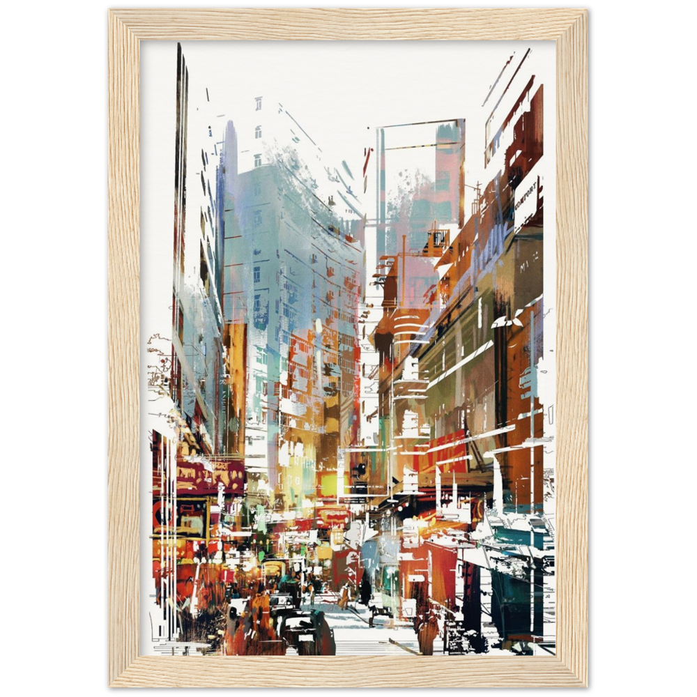 Archival Matte Paper Wooden Framed Cityscape 1