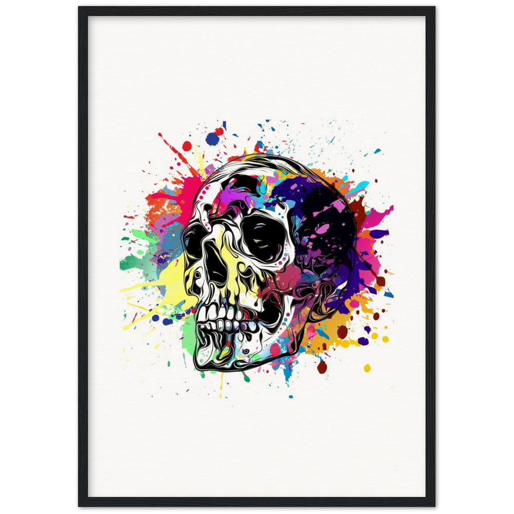 Archival Matte Paper Wooden Framed Abstract Skalle 1