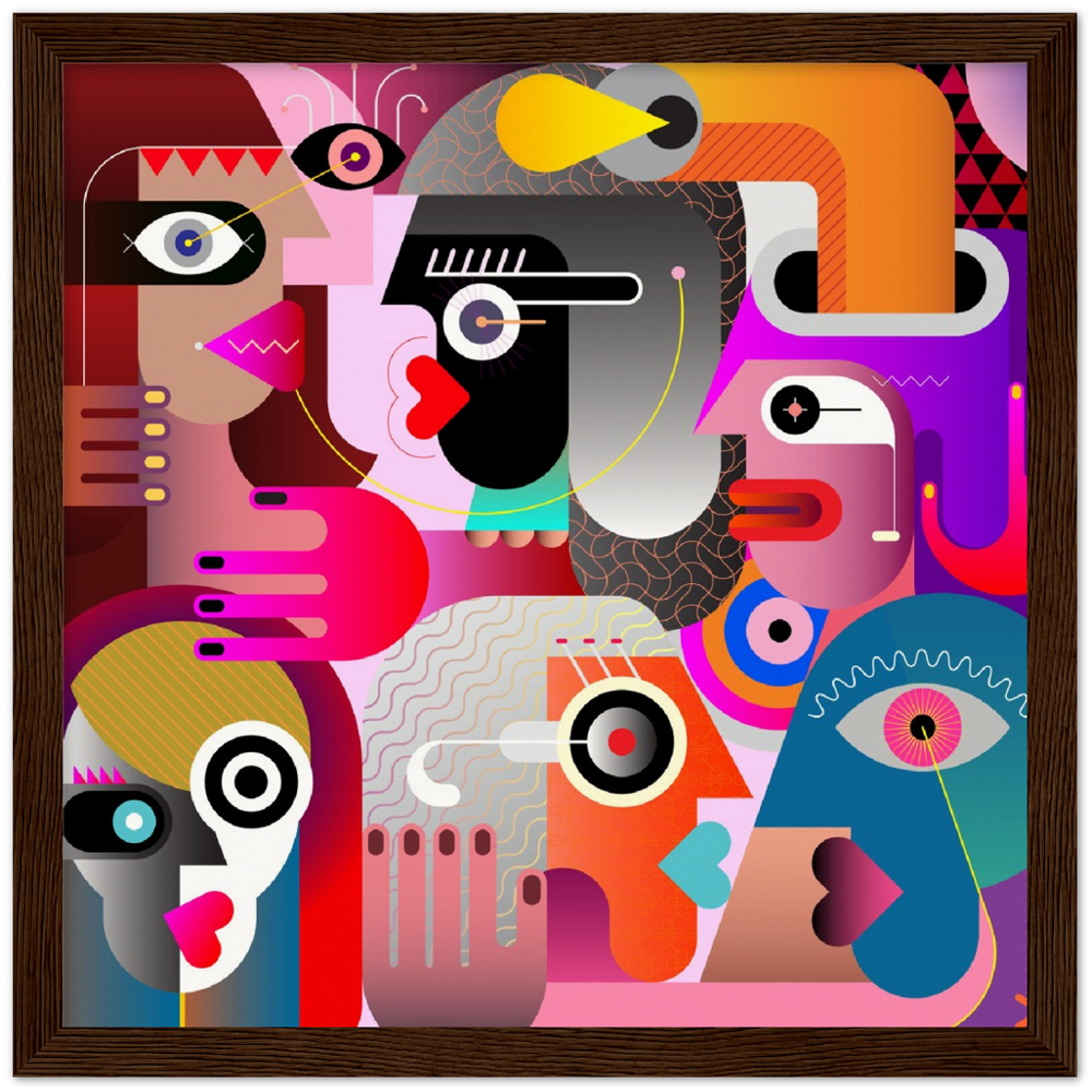 Archival Matte Paper Wooden Framed Abstract 3