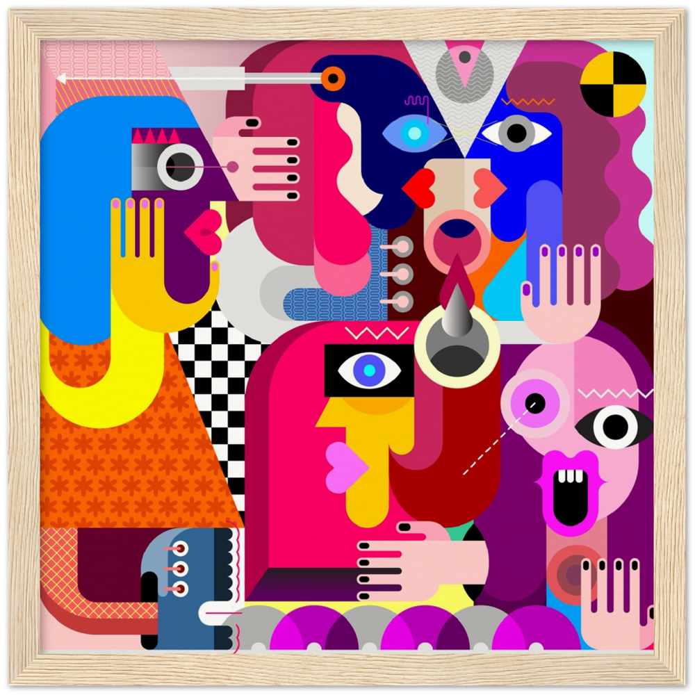 Archival Matte Paper Wooden Framed Abstract 1