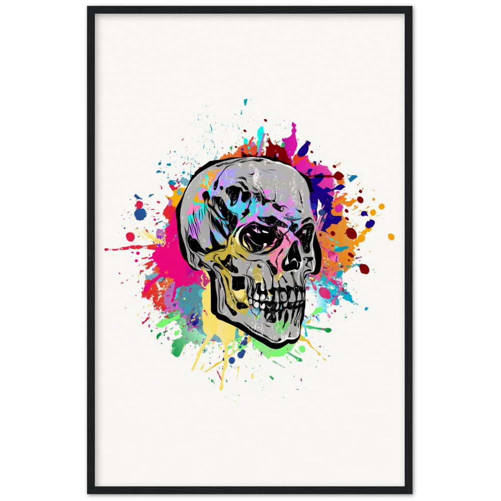 Archival Matte Paper Wooden Framed Abstract Skalle 2