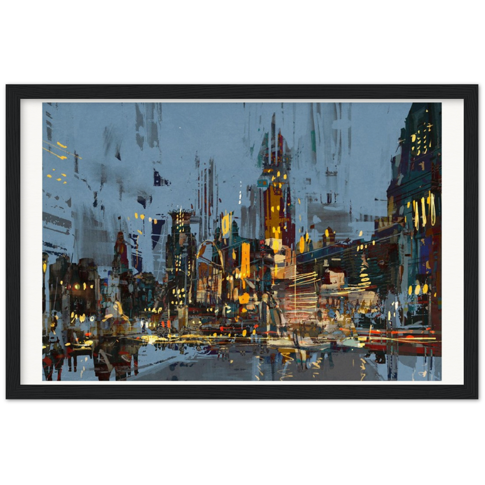 Archival Matte Paper Wooden Framed Cityscape 2