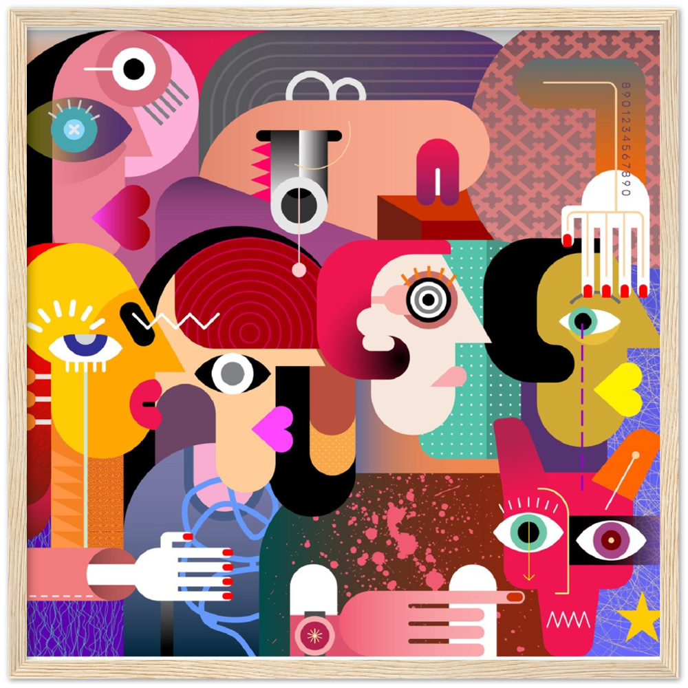 Classic Matte Paper Wooden Framed Abstract 2