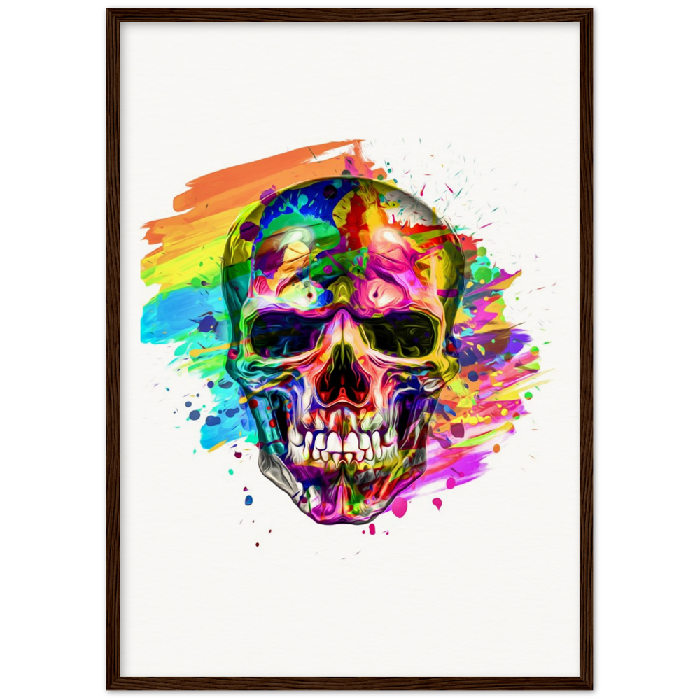 Archival Matte Paper Wooden Framed Abstract Skalle 3