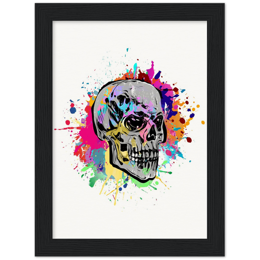 Archival Matte Paper Wooden Framed Abstract Skalle 2