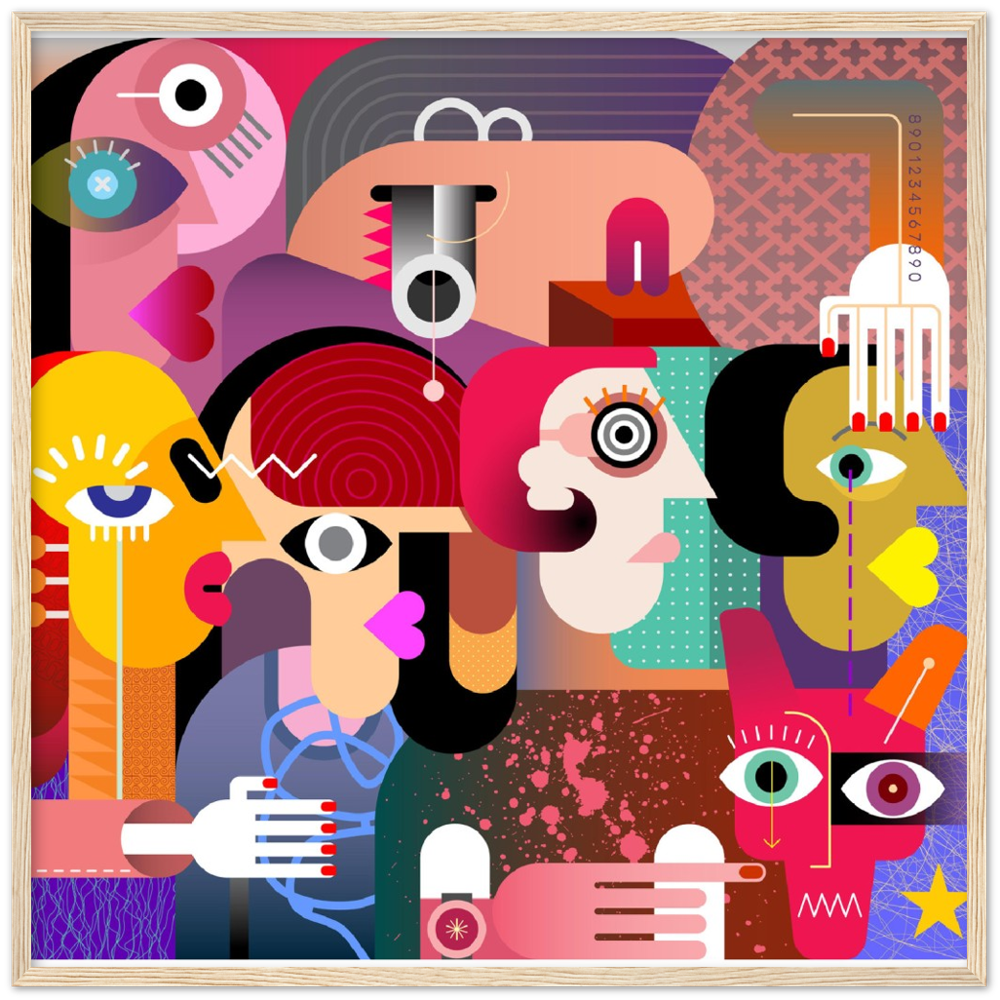 Classic Matte Paper Wooden Framed Abstract 2