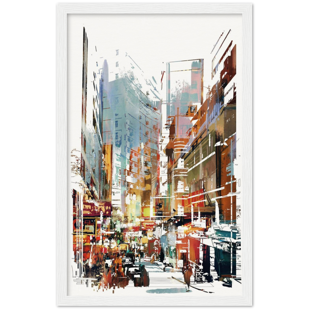 Archival Matte Paper Wooden Framed Cityscape 1
