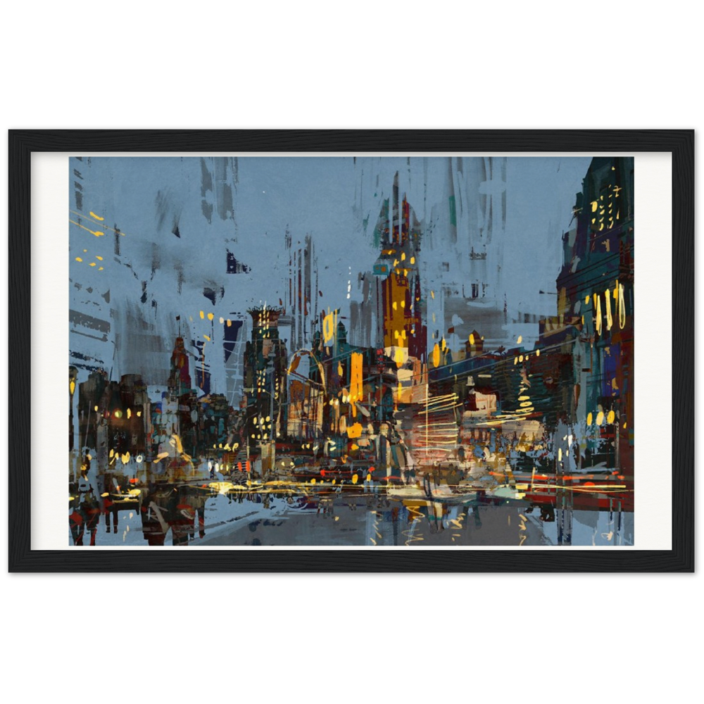 Archival Matte Paper Wooden Framed Cityscape 2