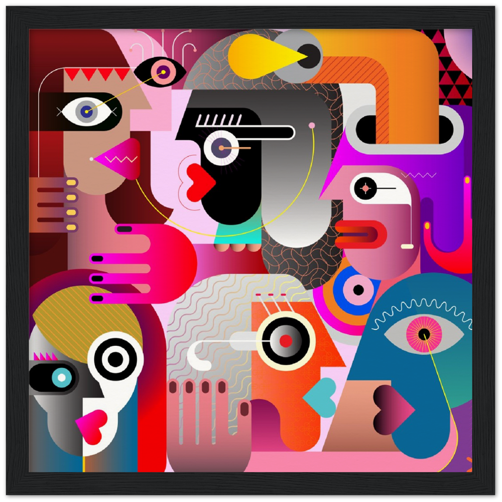 Archival Matte Paper Wooden Framed Abstract 3