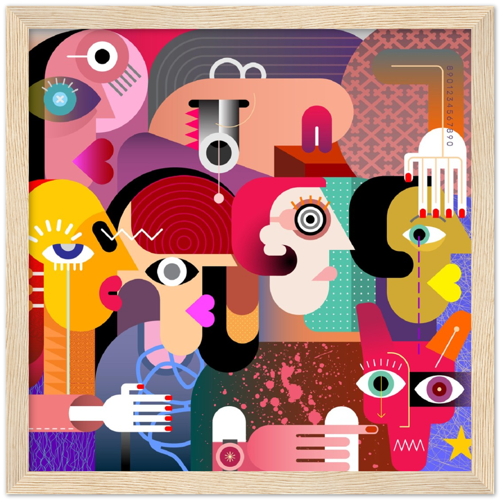 Classic Matte Paper Wooden Framed Abstract 2