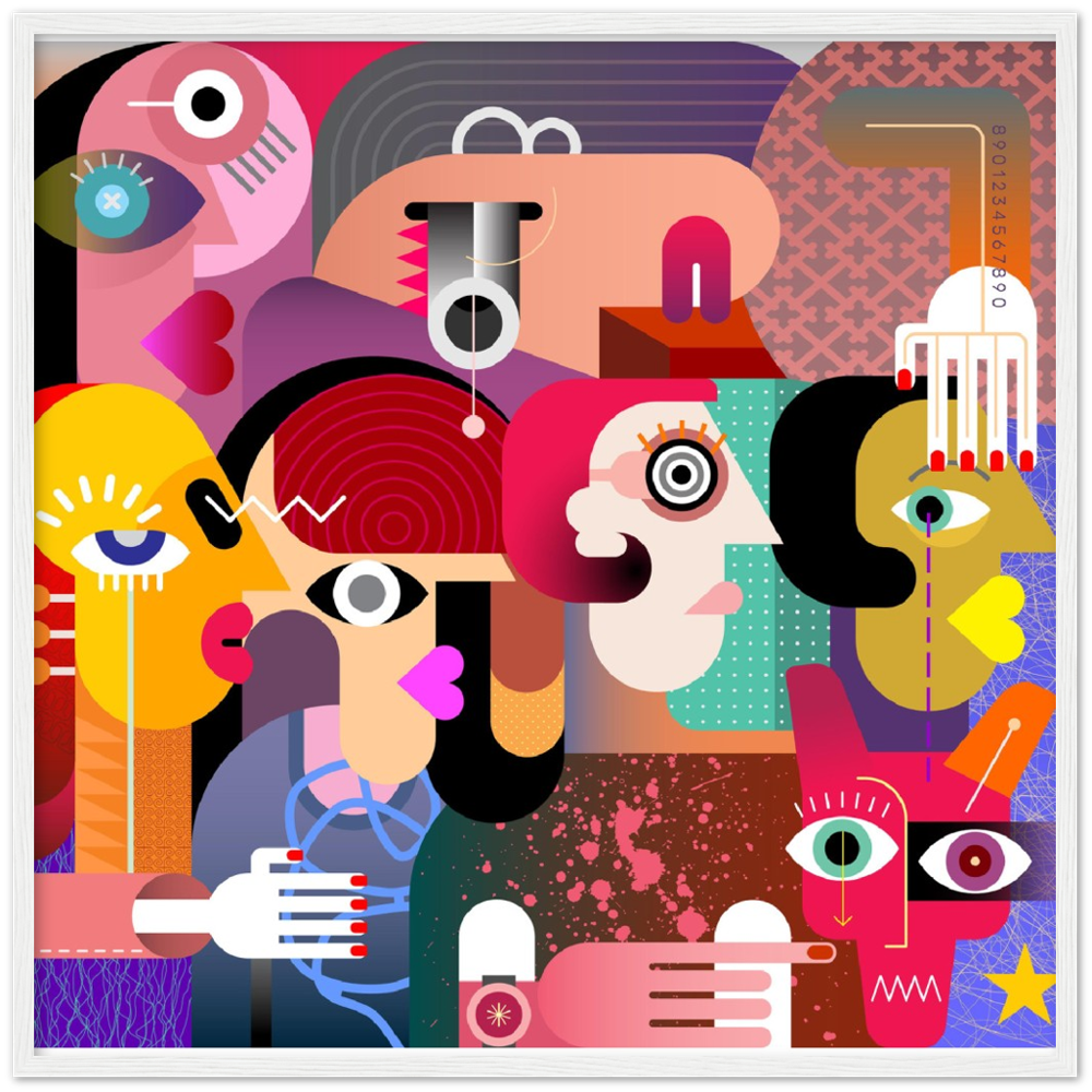 Classic Matte Paper Wooden Framed Abstract 2