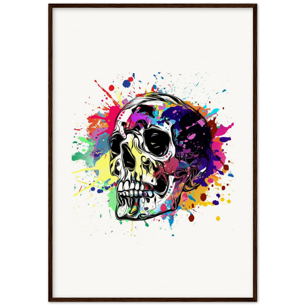 Archival Matte Paper Wooden Framed Abstract Skalle 1