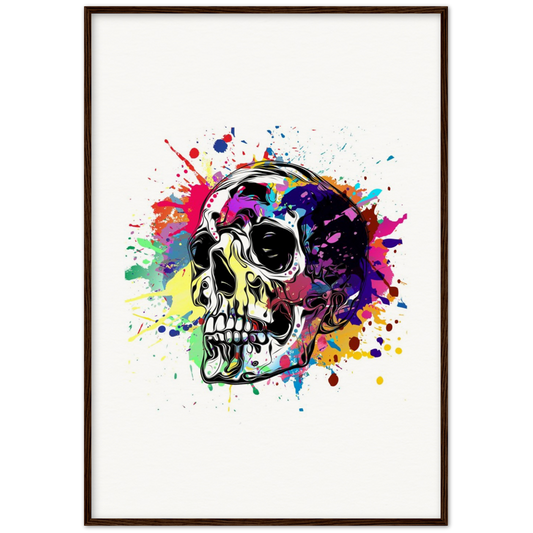 Archival Matte Paper Wooden Framed Abstract Skalle 1