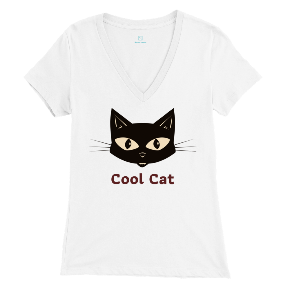 Premium V-Neck Cool Cat T-shirt