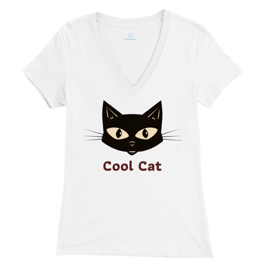 Premium V-Neck Cool Cat T-shirt
