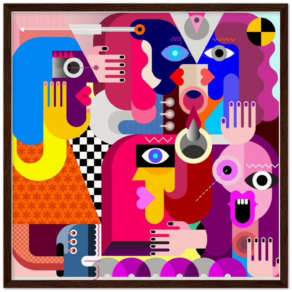 Archival Matte Paper Wooden Framed Abstract 1