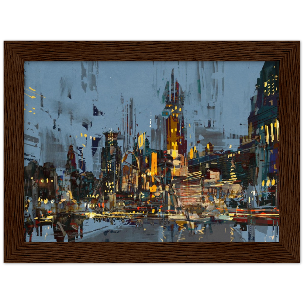 Archival Matte Paper Wooden Framed Cityscape 2