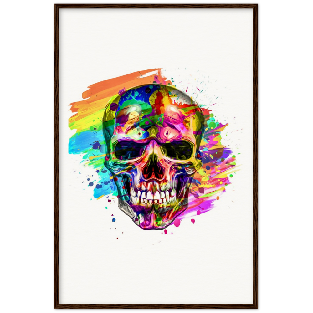 Archival Matte Paper Wooden Framed Abstract Skalle 3
