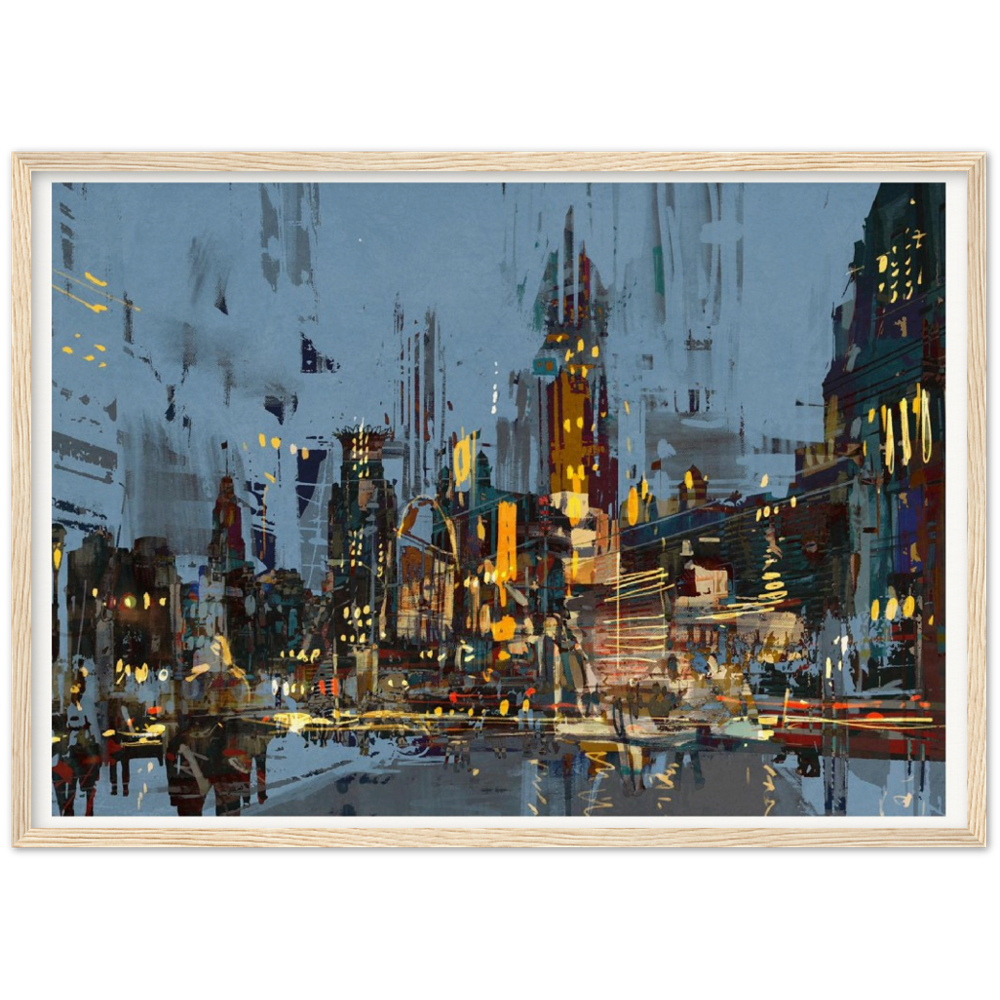 Archival Matte Paper Wooden Framed Cityscape 2
