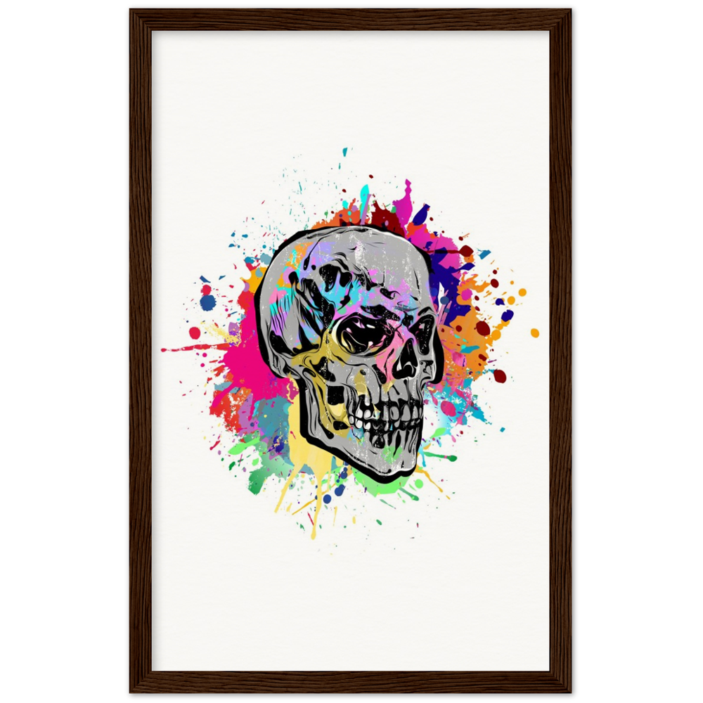 Archival Matte Paper Wooden Framed Abstract Skalle 2