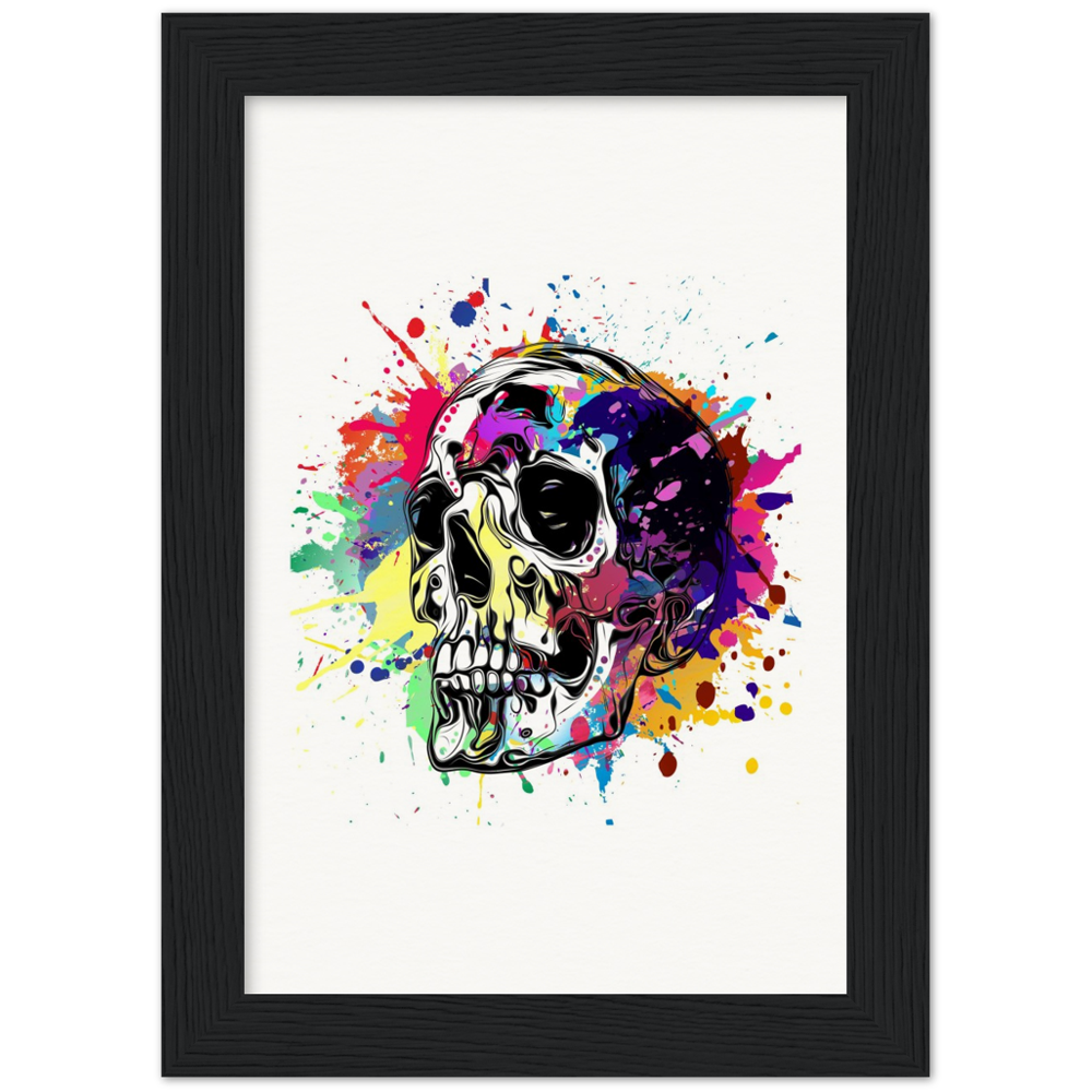 Archival Matte Paper Wooden Framed Abstract Skalle 1