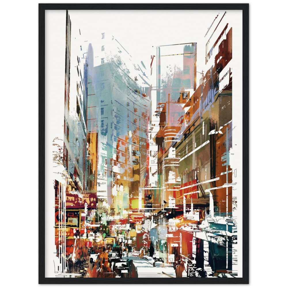 Archival Matte Paper Wooden Framed Cityscape 1