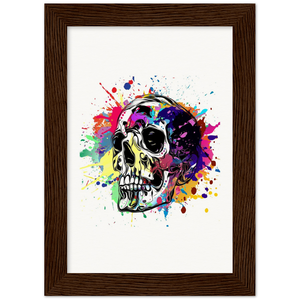 Archival Matte Paper Wooden Framed Abstract Skalle 1