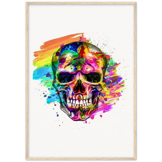 Archival Matte Paper Wooden Framed Abstract Skalle 3