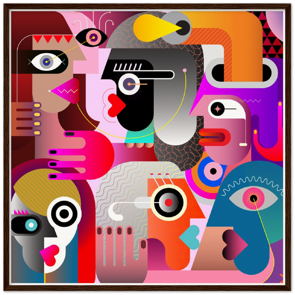 Archival Matte Paper Wooden Framed Abstract 3