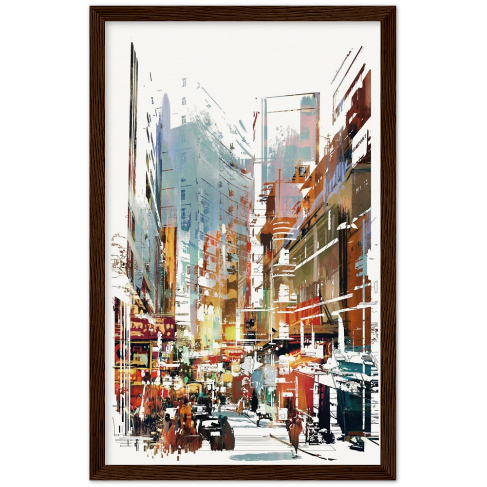 Archival Matte Paper Wooden Framed Cityscape 1
