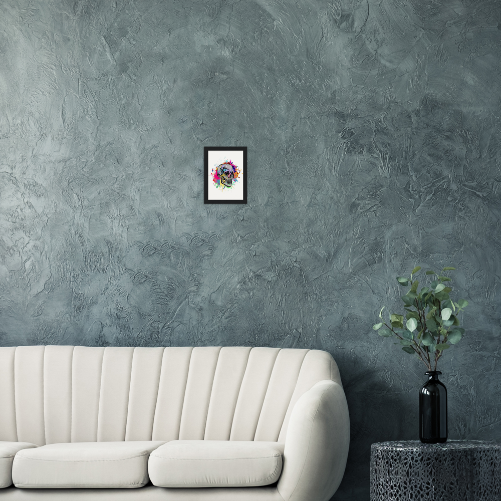 Archival Matte Paper Wooden Framed Abstract Skalle 2